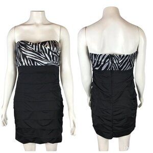 Speechless Juniors Dress Size 11 Black Zebra Print Bodycon Prom Formal Short
